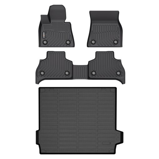 Juego de tapetes para piso y protector de maletero GINOWY para BMW X5 2024 2023-2019, Juego de tapetes para piso para automovil X5 (G05), Tapetes para piso a medida impermeables para X5, Tapete para maletero antideslizante para accesorios de BMW X5, Negro