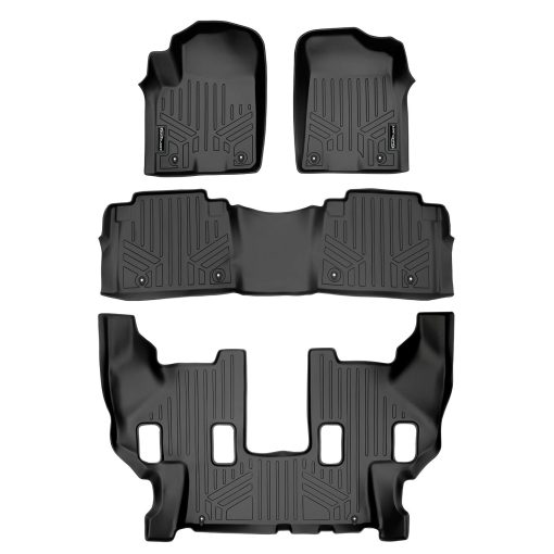 Juego de Alfombrillas de Piso a Medida SMARTLINER para 3 Filas Color Negro para Armada 2017-2018 / Infiniti QX56 2011-2013 / QX80 2014-2018