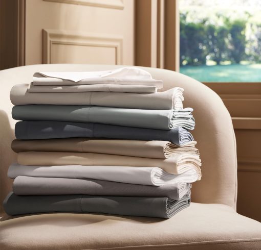 Juego de sabanas con borde de firma BOLL & BRANCH - Tamano completo, blanco - Lujo 100% algodon organico - Incluye 1 sabana plana, 1 ajustable, 2 fundas de almohada - Extra suave - Imagen 9