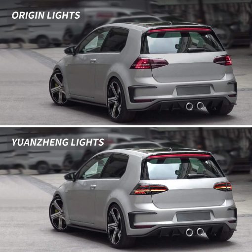 VLAND Luces traseras LED ahumadas compatibles para VW Volkswagen Golf7 MK7 Golf7.5 TDI y TSI 2014-2020 con luz trasera de senal de giro secuencial, ensamblaje de lampara trasera, plug and play, (No para GTI / R) - Imagen 5