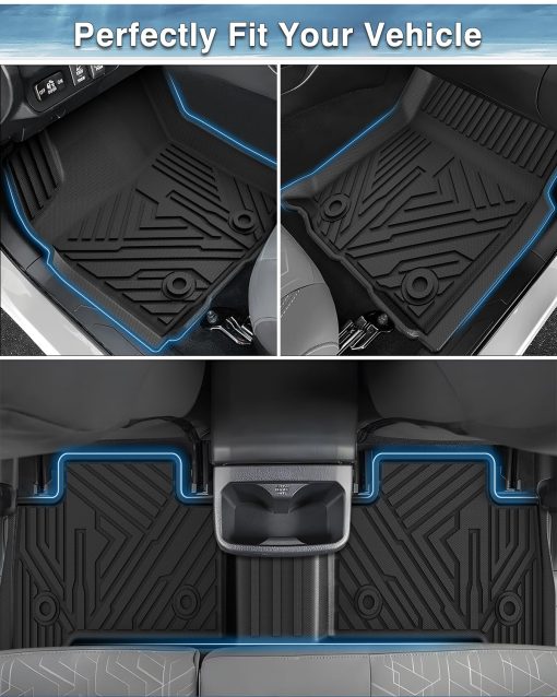Tapetes para piso Mixsuper compatibles con Kia Sorento 7 Asientos 2021-2024, Juego de 1ra, 2da y 3ra Fila Negro - Imagen 3