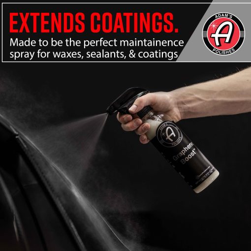 Adam's Graphene Boost - Aerosol de recubrimiento de ceramica de grafeno para detallado de autos | Agrega proteccion y extiende la vida de las ceramicas de capa superior | Aerosol de mantenimiento para limpiar y pulir | Coche, barco, RV, motocicleta (Galon) - Imagen 4