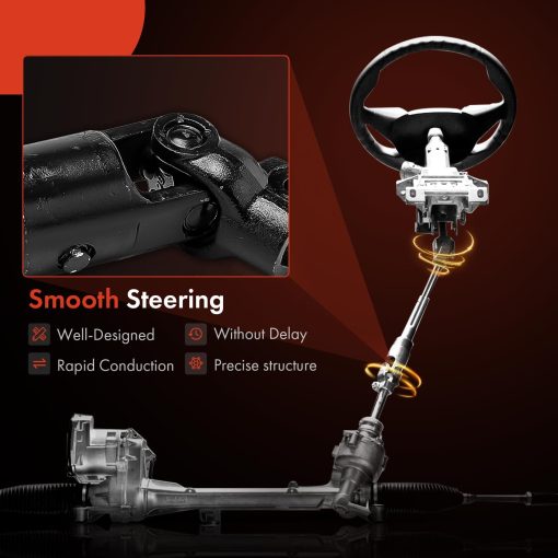 Eje de Direccion Inferior A-Premium Eje de Columna de Direccion Compatible con Ford E-250 Econoline 97-02, E-350 Econoline 98-98, E-350 Super Duty 99-08, E-450 Super Duty 04-08, Reemplazo # F7UZ3A525AA GC2Z3B676A - Imagen 6