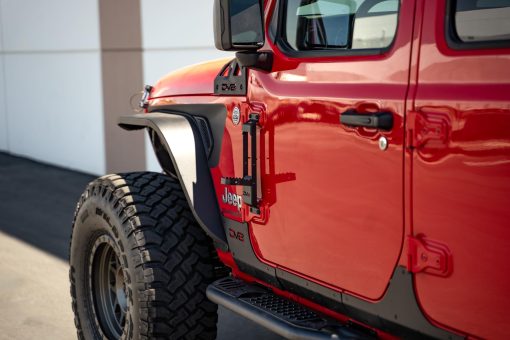 Peldanos Montados en Bisagra para Jeep Wrangler JL 2007-2023 y Jeep Gladiator JT 2020-2023 | Par | Acceso Rapido al Techo | Montaje en Bisagra de Puerta | Agarre Antideslizante | Diseno Plegable | DV8 Offroad - Imagen 2