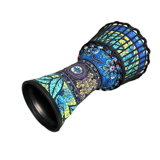 RUOSWTE 8.5 "Djembe Drum, Bongo Drum, Percusion Musical, Cara de Tambor de Piel de Cordero, Afinacion Profesional, Tambor de Mano - Azul Arce - Imagen 6