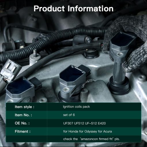 Juego de 6 Bobinas de Encendido SCITOO para Honda Odyssey Accord Acura TL RL CL OE UF400 UF512 UF307 C1460 - Imagen 2
