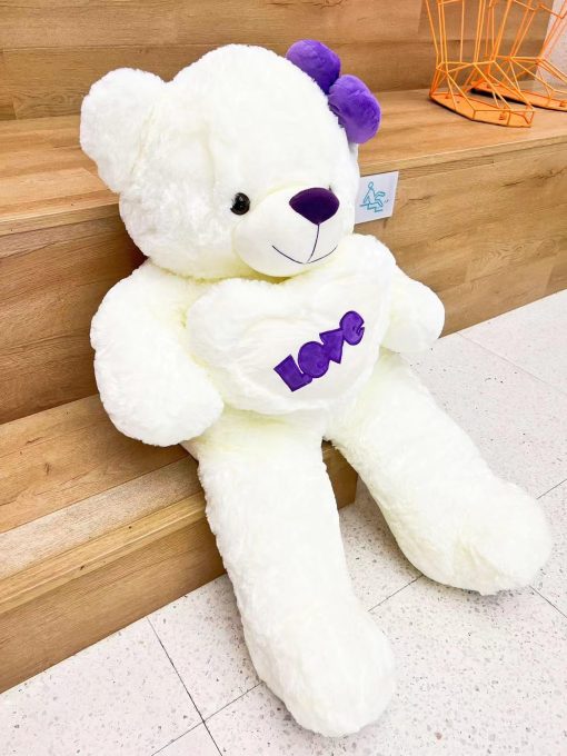 Peluche de Oso Teddy Gigante de 39 pulgadas para Novia o Ninos (Blanco) Regalo para Ninos y Ninas, Super Lindo y Suave, Gran Calidad - Imagen 3
