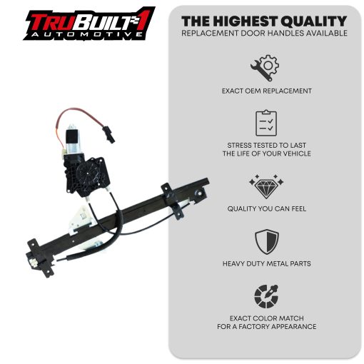 Ensamble de Regulador de Ventana con Motor Electrico, Lado Derecho del Pasajero - Compatible con Dodge Dakota 2000-2004 - OEM 5066430AB, 741-648 - Imagen 3