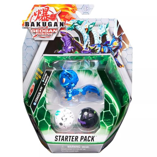 Paquete de inicio Bakugan Geogan Rising con Tarjetas de Personaje - Ferascal Ultra y Dos Mas