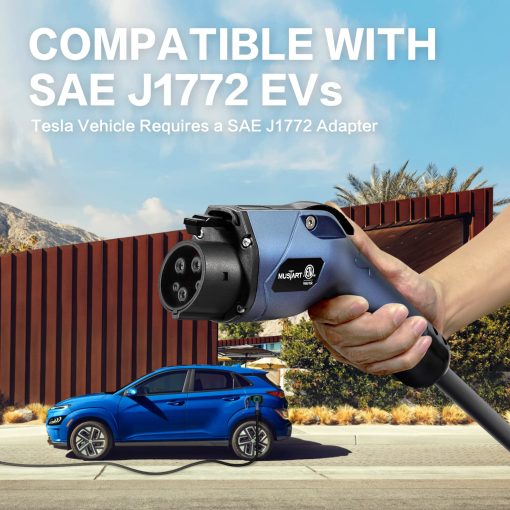 Cargador Portatil para Vehiculos Electricos MUSTART Nivel 2 (240 Voltios, Cable de 25 pies, 25 Amperios), Estacion de Carga de Vehiculos Electricos con Conector NEMA 14-30P - Imagen 4
