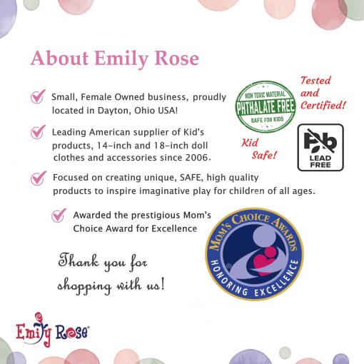 Emily Rose Nuevo Sofa Cama Seccional/Sala de Estar de Madera Rosa de 18" para Munecas con Unidad de Entretenimiento con TV, Chimenea Falsa, Bins de Almacenamiento y Revistas | Set de Muebles para Munecas de 14"-19" - Imagen 9