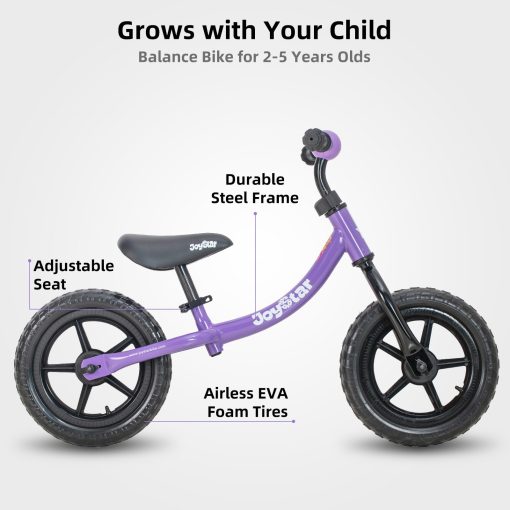 Bicicleta de Equilibrio JOYSTAR de 12 Pulgadas para ninos y ninas de 18 meses, 2, 3, 4 y 5 anos, Bicicleta Ligera con Manillar y Asiento Ajustables, Bicicleta Regalo para Ninos y Ninas de 2 a 5 anos - Imagen 2