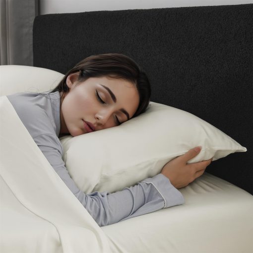 Juego de sabanas de 100% Viscosa NAP&SLEEP en Blanco, Tamano Completo (Bolsillos profundos para adaptarse a colchones de hasta 18 pulgadas de grosor) - Imagen 8