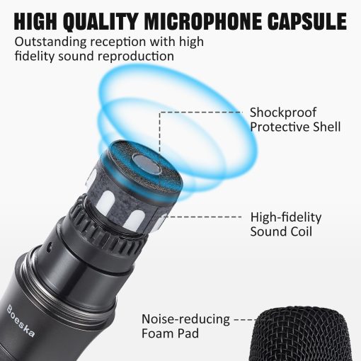 Sistema de Microfono Inalambrico Recargable de Mano UHF Doble Microfono Profesional Inalambrico para Karaoke en Casa, Reuniones, Fiestas, Conferencias, Escenario - Imagen 3