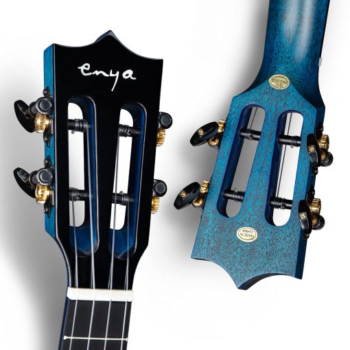 Ukulele Tenor Enya EUT-MAD de Caoba Maciza Brillante de 26 Pulgadas Azul con Estuche Acolchado de Alta Gama de 15 mm - Imagen 3
