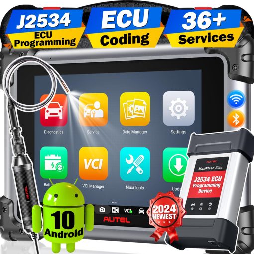 Escaner Autel MaxiSys MS908S PRO II con $60 MV108S, Programacion/Codificacion de ECU J2534 Igual que Elite II PRO, AutoScan 2.0, Actualizado de MK908P/ MS Elite/ MS908S Pro, 36+ Servicios, Pruebas Activas, FCA Autoautenticacion