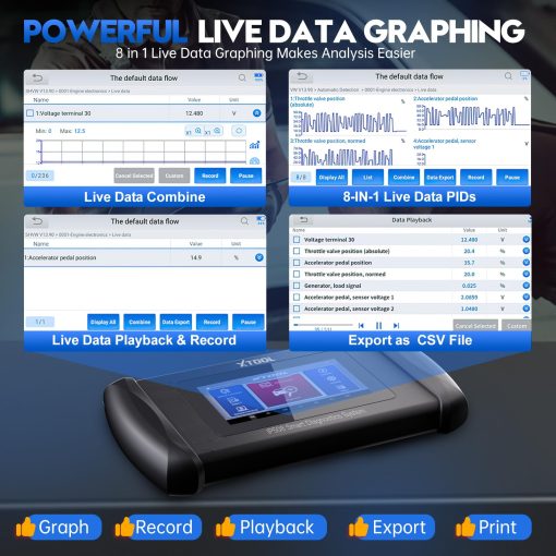 Escaner de Codigos para Autos y Camiones, XTOOL InPlus IP508 Herramienta de Diagnostico de Motor ABS SRS Transmision con Reinicio de Aceite, EPB, SAS, BMS, Acelerador, Escaner de Codigos de Error del Motor, Android 10.0, Actualizacion Gratis - Imagen 7