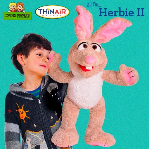 Titere de mano de conejo grande Herbie de 24 pulgadas, Living Puppets para niños y niñas - Imagen 3