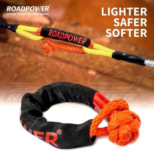 Cuerda de Recuperacion Cinetica ROADPOWER 1 pulgada x 30 pies - con Bolsa Guantes y 2 Piezas de Soporte Suave - Kit de Recuperacion Resistente para UTV, ATV, Camion, Automovil (14 Toneladas/35000 Lbs, 1 pulgada x 30 pies) - Imagen 4