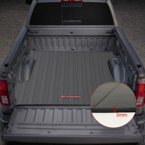 Tapete para cama D-Lumina compatible con Ford F250 F350 F450 Super Duty Crew Cab de 2017-2024 con camas de 6.8 pies - Forro para cama de camion pesado 3D TPV, Proteccion resistente impermeable para todas las condiciones climaticas Guardabarros de carga - Imagen 5