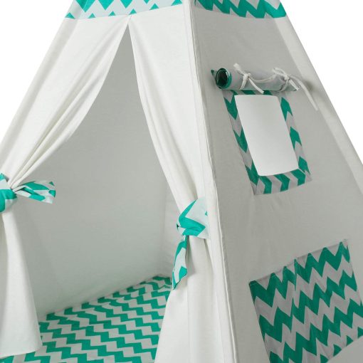 Tienda de campana para ninos Teepee para juegos en interiores | Tienda de campana Teepee para ninos y ninas | Tienda de campana para ninos pequenos | Tienda de campana para ninos en interiores Cumpleanos (Teepee de rombos verdes) - Imagen 5