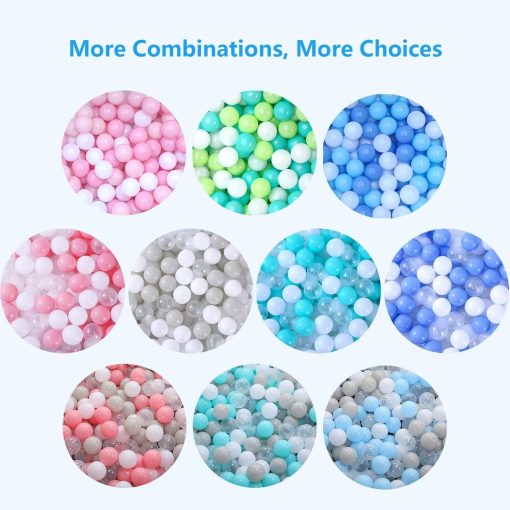 Bolas de Piscina para Ninos, 200 piezas 2.15 Pulgadas Tamano Pequeno Gruesas Bolas de Plastico Suave a Prueba de Agrietamiento Ball Pit Bolas Juguete para Bebes y Ninos con 3 Colores Blanco Rosa Rosa Claro - Imagen 5