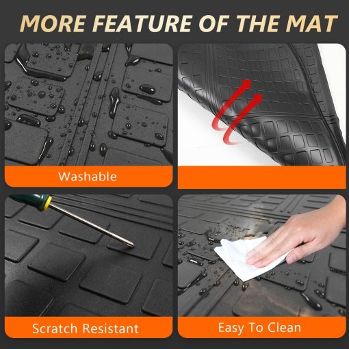 Tapete de maletero powoq compatible con Ford Edge 2015-2024 Protector de respaldo del asiento de maletero Protector de respaldo del asiento de TPE (solo para 5 asientos) Accesorios de repuesto para Ford Edge 2015-2024 (Tapete de maletero + Protector de respaldo) - Imagen 5