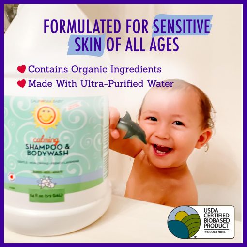 California Baby Calming Lavender Shampoo and Body Wash | 100% Plant-Based (USDA Certified) | Allergy Friendly | Jabon y Champu para Bebes y Niños en Piel Seca y Sensible | 562 mL / 19 fl. oz (Paquete de 2) - Imagen 5