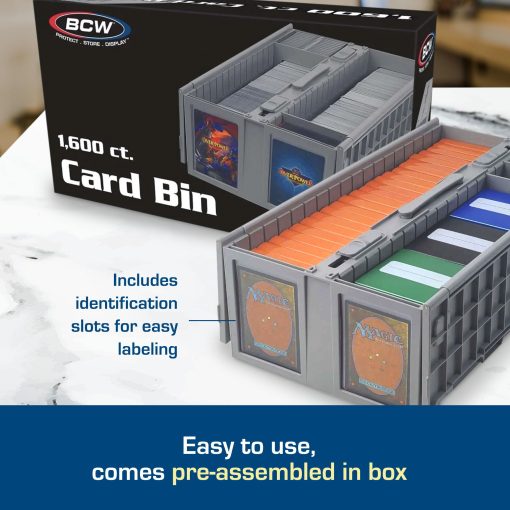 Contenedor de Tarjetas Coleccionables BCW - Almacena hasta 1600 Tarjetas - Paquete de 2 Gris | Caja de Almacenamiento de Tarjetas Grandes para Tarjetas de Trading Sueltas | Cajas de Almacenamiento de Tarjetas Pokemon, MTG y Deportivas | Caja de Clasificacion de Tarjetas de Plastico - Imagen 4