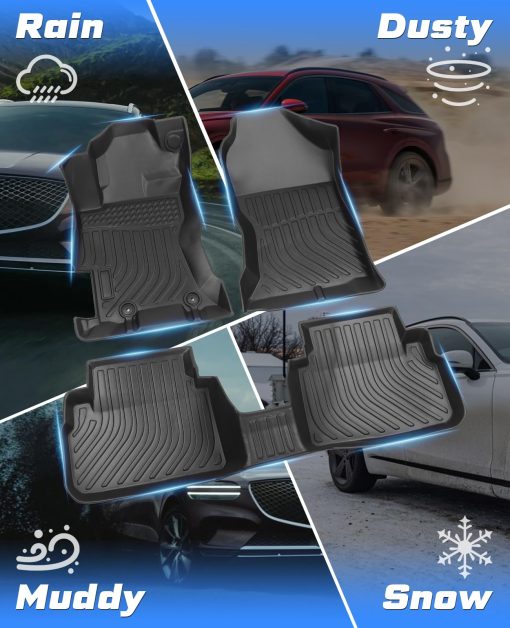 Tapetes para Piso Todo Clima Sunsdrew, Ajuste Personalizado para Subaru Crosstrek 2018-2023/Impreza 2017-2023, Negro, Juego de 4 Piezas - Imagen 3