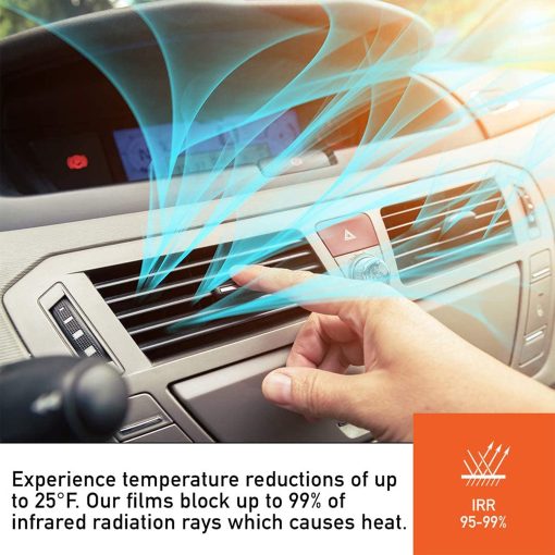 MotoShield Pro DIY Premium Nano Ceramic Tint (15% VLT) 30? en x 10? ft Rollo | Pelicula Profesional para Ventanas de Auto, Reduce el Calor Infrarrojo y Bloquea el 99% de los Rayos UV - Imagen 4