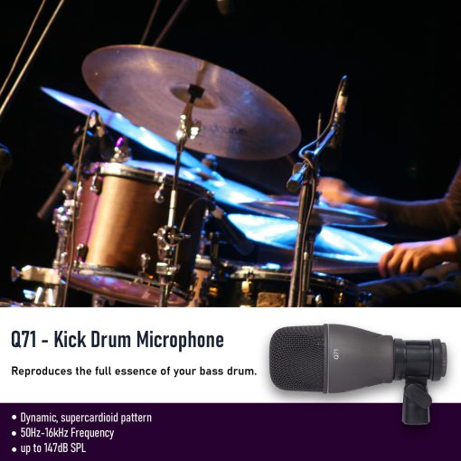 Kit de Microfono de Bateria Samson DK707 de 7 Piezas con 7 Cables Premium XLR, XLR-M a XLR-F - Bundle de Accesorios de Grabacion - Imagen 3