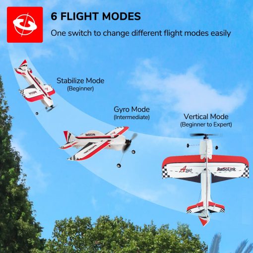 Avion RC A560 de ATA HOBBY con 6 Modos de Vuelo, Facil de Volar, Aviones RC RFT con Control Remoto de 2.4Ghz, FC Gyro Byme-A, Motor Sin Escobillas para Ninos, Ninas, Adultos, Principiantes o Experimentados - Imagen 2