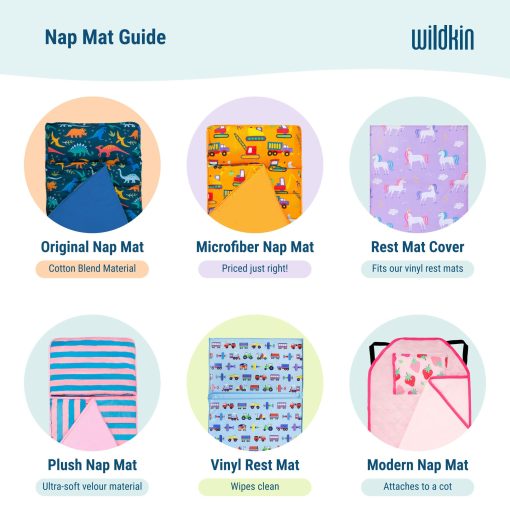 Wildkin Original Nap Mat con Almohada Reutilizable para Ninos y Ninas, Perfecto para Colchoneta de Dormir de Primaria, Caracteristicas de Cierre de Gancho y Bucle, Materiales de Mezcla de Algodon Suave Colchoneta para Ninos (Ballerina) - Imagen 7