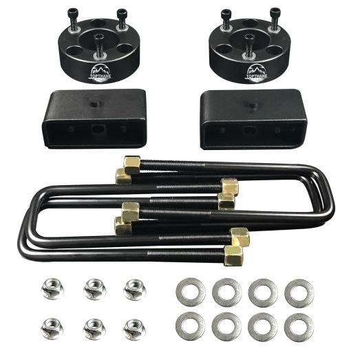 Kits de elevacion de nivelacion de 3" delantero y 2" trasero para Nissan Frontier 2WD/4WD 2005-2022 - Incluye kit de bloques de elevacion y pernos de U ampliados cuadrados para Nissan Frontier 2WD/4WD 2005-2022