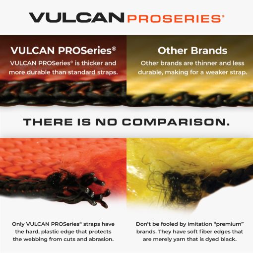 VULCAN Correa de Amarre para Automovil con Ganchos Retractiles - Estilo Lasso - 2 Pulgadas x 96 Pulgadas - Paquete de 4 - Serie PRO - Capacidad de Trabajo Segura de 3,300 Libras - Imagen 7