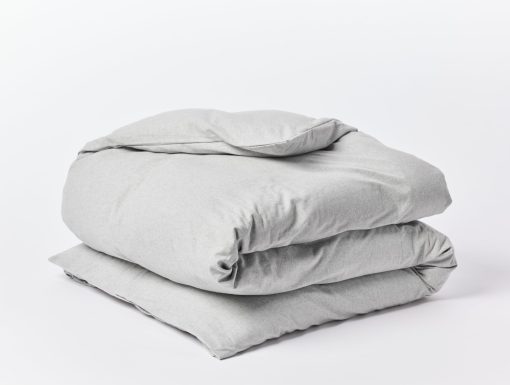 Coyuchi Cloud Brushed Organic Flannel Duvet Cover, Gris Palido Heather (Twin)