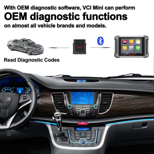 Autel MaxiVCI VCI Mini Escaner OBD2 Bluetooth Interfaz de Comunicacion Universal Equipo de Diagnostico OEM Funciones de Diagnostico Compatible con Escaner Autel MK808BT MK808TS MX808TX MP808TS MS906S TS608 - Imagen 2