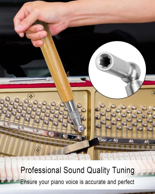 Kit Profesional de Afinacion de Pianos ULZOZN Martillo Afinador de Piano Juego de Herramientas Mudo Kit Portatil de Herramientas de Afinacion de Pianos Accesorios para Reparacion de Pianos 18 Piezas con Estuche para Afinadores Principiantes y Profesionales - Imagen 2
