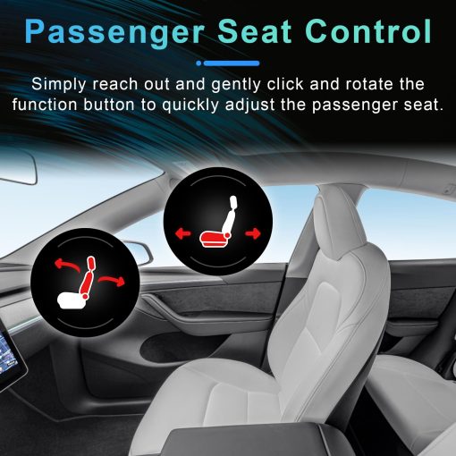 Estacion de acoplamiento de expansion de control inteligente LCD Weuaste, compatible con Tesla Model Y/Tesla Model 3 (2021-2024), controlador de perilla fisica multifuncional, control de aire acondicionado, control de asiento del pasajero - Imagen 6