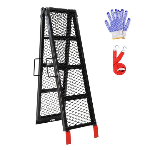 Rampa de Carga de Acero BEJONI 80", Capacidad de 800 lbs, Rampa Portatil para Motocicletas, Rampa Plegable para ATV para Pick up Truck, Negro, Paquete de 1