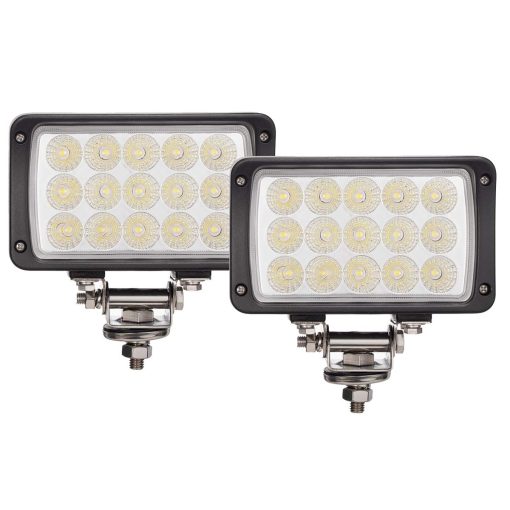 Faros de trabajo LED rectangular super brillantes para off-road de 4x6 pulgadas, faro delantero y antiniebla, haz de inundacion para camiones y tractores, 6000K blanco frio, 12V/24V DC, Conector H4, Resistente a la corrosion y vibraciones, Paquete de 2 - Imagen 4