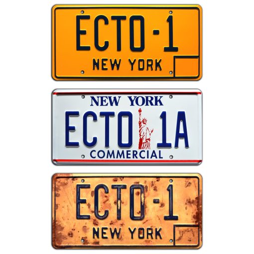 Ghostbusters Afterlife | ECTO | Paquete de 3 placas de matricula estampadas en metal
