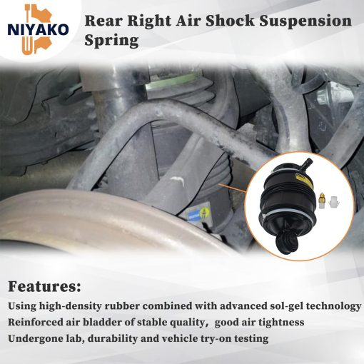 Bolsa de resorte de suspension de aire trasera derecha de reemplazo Niyako # 2113200825 2113200925 2113201625 para Mercedes Benz W211 E320 E350 E500 E550 E55 AMG E63AMG W219 2003-2011 - Imagen 4