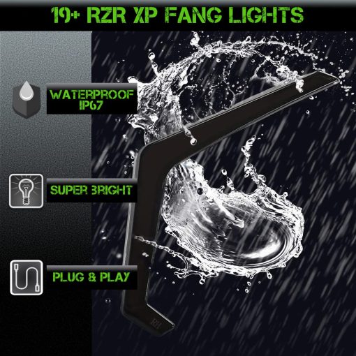 SLK-Lights RZR XP Luces Fang Ahumadas y Luz Trasera Central Ahumada, Lampara de Acento Central Trasera Luces Traseras de Repuesto OEM para Polaris RZR XP 1000 Turbo Sportsman 1000 XP 2019 2020 2021 (Paquete Humo/Humo) - Imagen 4
