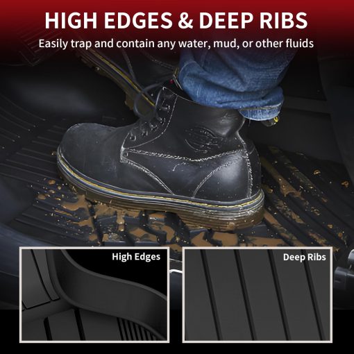 Tapetes para piso LASFIT para BMW X3 2018-2024 / BMW X4 2019-2024, Personalizados de TPE para todas las estaciones, Filas delanteras y traseras, Negro - Imagen 3