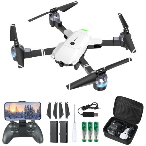 Drones ATTOP con Camara para Adultos - Drone FPV 1080P con Estuche de Transporte, Drone RC Plegable con 2 Baterias, Altitude Hold, Modo Headless, Drones de Camara ATTOP para Adultos/Principiantes, Regalos para Ninas/Ninos