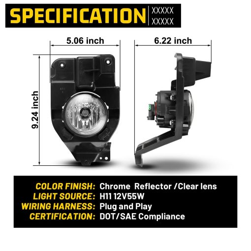 Luces de niebla AUTOFREE compatibles con Ford Explorer 2011-2015, Kits de luces de niebla y spot de conduccion 1 par (Lente transparente) - Imagen 5