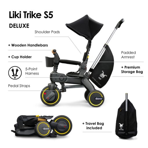 Doona Liki Trike S5, Nitro Black - Triciclo compacto 5 en 1 plegable - Adecuado para niños de 10 a 36 meses - Imagen 2