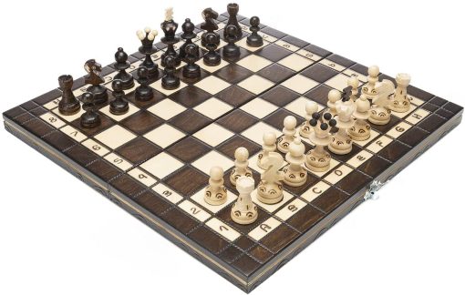 Hermoso juego de ajedrez de madera hecho a mano con tablero de madera y piezas de ajedrez artesanales - Idea de regalo (18.5" (47 cm))